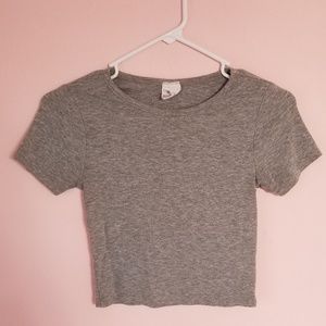 Gray crop top